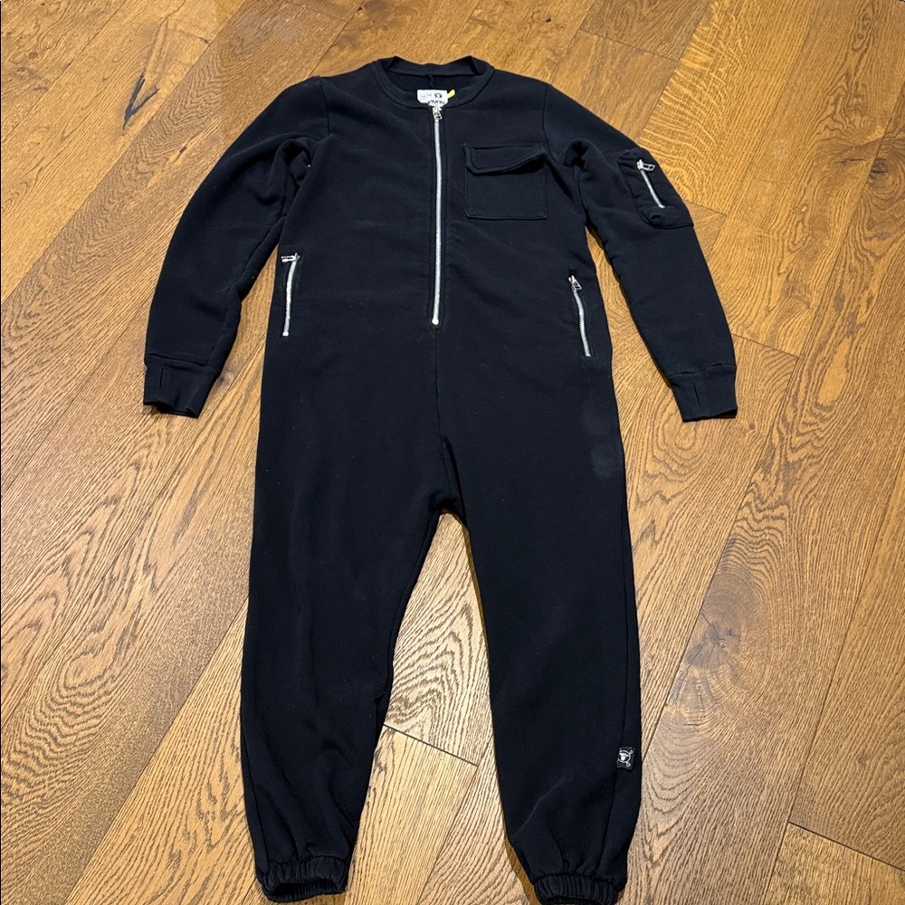 nununu Black Kids One Piece with Silver Zippers
